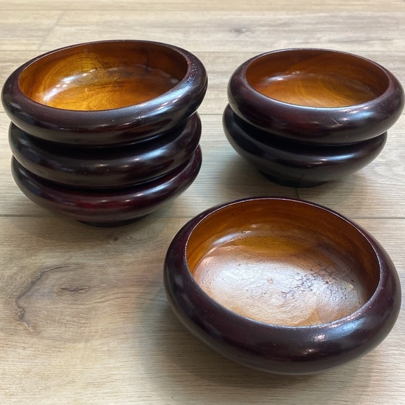 6 Handmade Wooden Salad Bowls‎ - Picture 1 of 11